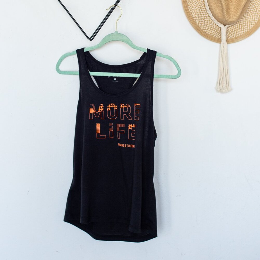 Orangetheory OTF // Women's Black Racerback "More Life" Tank Top